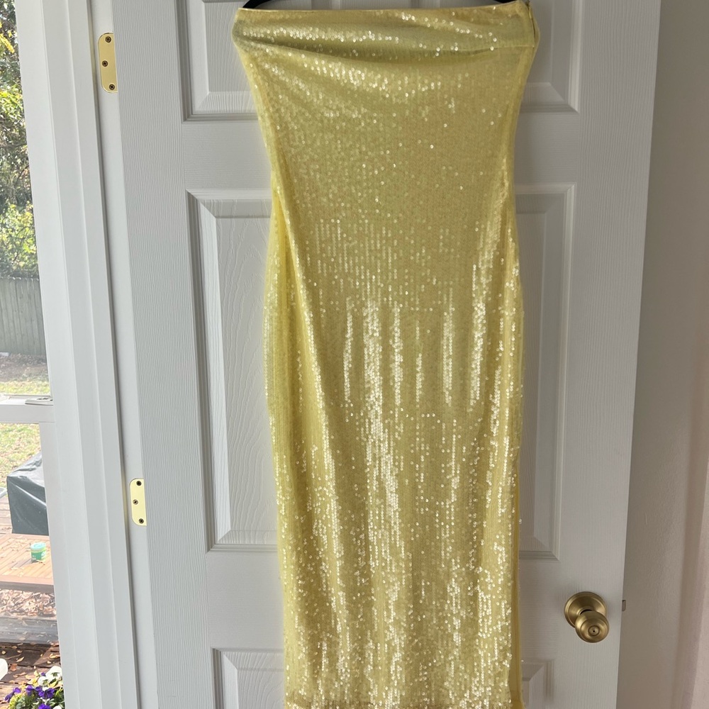 Endless Rose Yellow Sequin Dress by Anthropologie